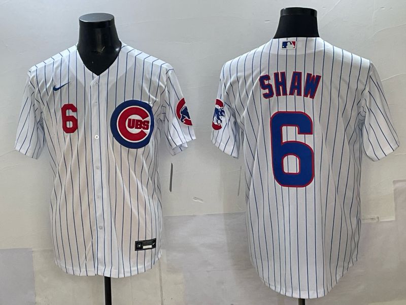 Men Chicago Cubs #6 Shaw white Nike MLB 2025 jersey 04